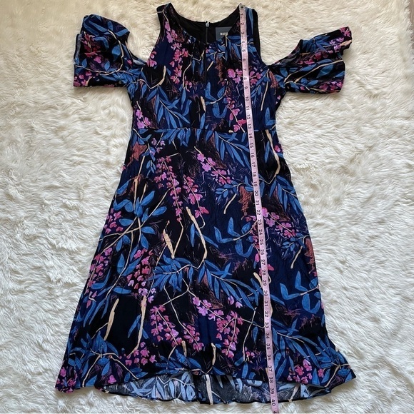 Anthropologie Maeve Dress Elia Open Cold Shoulder Knee Length Floral Tropical 10 - Picture 12 of 12